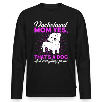 Dackel Dackel Dackel Mama Dackel Haustier - Männer Premium Bio Langarmshirt - Schwarz - Vorne - Nico (187cm)