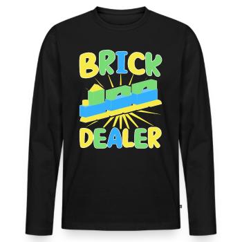 Dealer Terminal Block Block - Men's Premium Organic Long Sleeve Shirt - black - Front - Nico (187cm)
