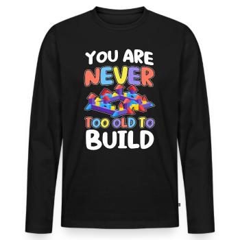 Build clamping block building block - Men's Premium Organic Long Sleeve Shirt - black - Front - Nico (187cm)