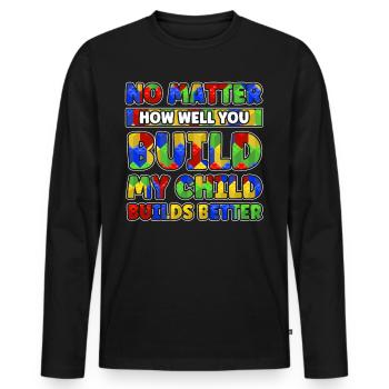Build clamping block building block - Men's Premium Organic Long Sleeve Shirt - black - Front - Nico (187cm)