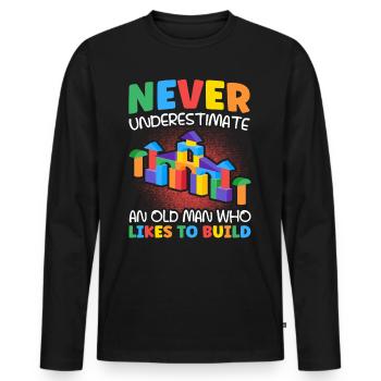 Build clamping block building block - Men's Premium Organic Long Sleeve Shirt - black - Front - Nico (187cm)