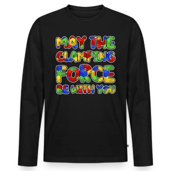 Build clamping block building block - Men's Premium Organic Long Sleeve Shirt - black - Front - Nico (187cm)