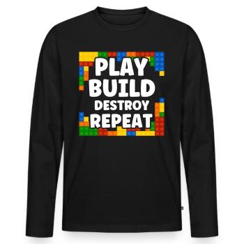 Repeat clamping block block - Men's Premium Organic Long Sleeve Shirt - black - Front - Nico (187cm)