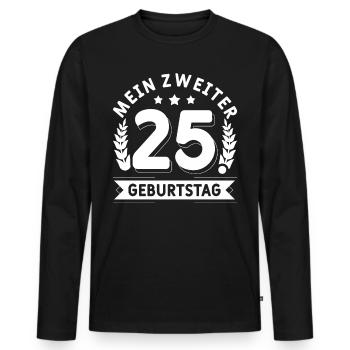 50 Mann Mein Zweiter 25. Geburtstag 50. Geburtstag - Männer Premium Bio Langarmshirt - Schwarz - Vorne - Nico (187cm)