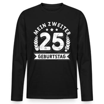 50 Mann Zweiter 25. Geburtstag 50. Geburtstag - Männer Premium Bio Langarmshirt - Schwarz - Vorne - Nico (187cm)