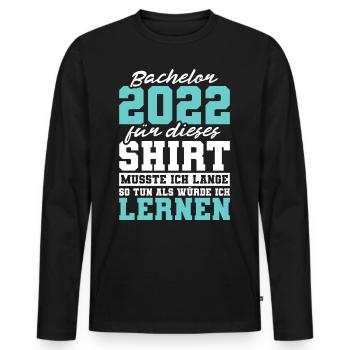 Studium Abschluss Bachelorabschluss Bachelor 2022 - Männer Premium Bio Langarmshirt - Schwarz - Vorne - Nico (187cm)