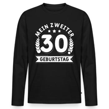 60 Mann Zweiter 30. Geburtstag 60. Geburtstag - Männer Premium Bio Langarmshirt - Schwarz - Vorne - Nico (187cm)