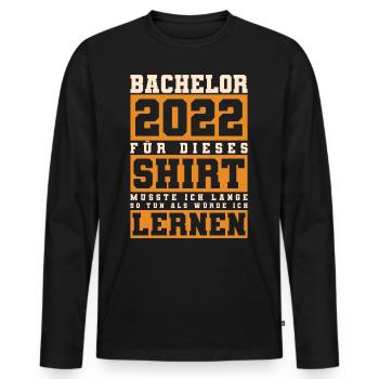 Studium Bachelorabschluss Geschenk Bachelor 2022 - Männer Premium Bio Langarmshirt - Schwarz - Vorne - Nico (187cm)