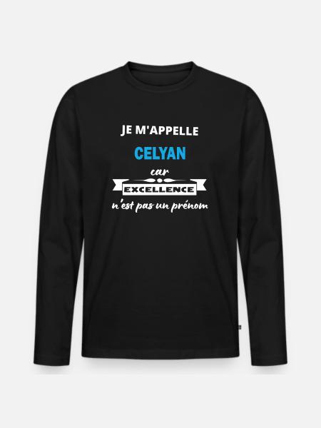 Je m'appelle excellence Celyan - T-shirt manches longues Premium bio Homme - noir