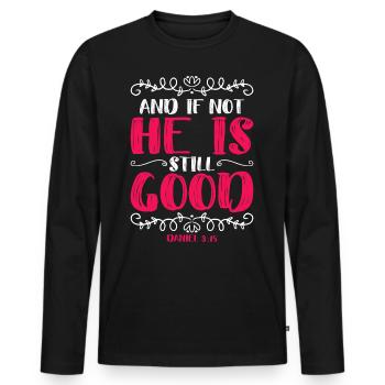 Et sinon il est toujours bon Daniel 3 18 - T-shirt manches longues Premium bio Homme - noir - Devant - Nico (187cm)