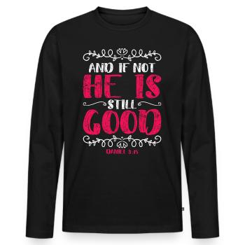 Vintage et sinon il est toujours bon Daniel 3 18 - T-shirt manches longues Premium bio Homme - noir - Devant - Nico (187cm)