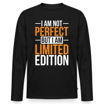 I Am Not Perfect But I Am Limited Edition - Men's Premium Organic Long Sleeve Shirt - black - Front - Nico (187cm)