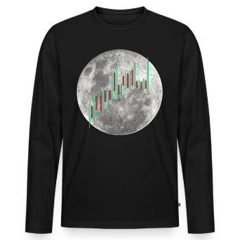 Stock Chart Candle Crypto Quote To The Moon - Männer Premium Bio Langarmshirt - Schwarz - Vorne - Nico (187cm)