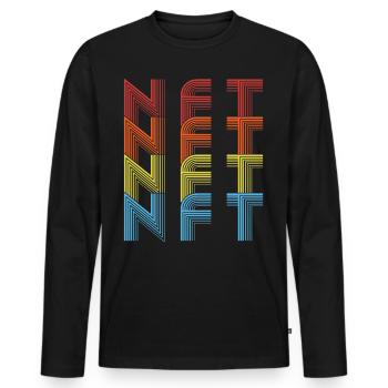 Jeton non fongible Crypto Lover Art NFT - T-shirt manches longues Premium bio Homme - noir - Devant - Nico (187cm)