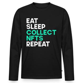 Crypto Art May Start Talking About NFT - Men's Premium Organic Long Sleeve Shirt - black - Front - Nico (187cm)
