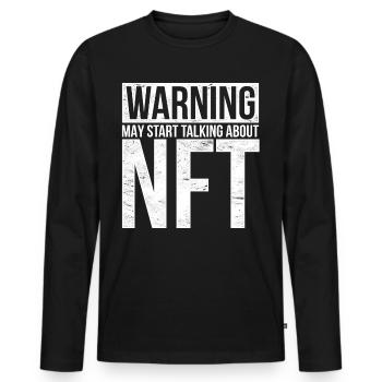 Vintage Crypto Art May Start Talking About NFT - Men's Premium Organic Long Sleeve Shirt - black - Front - Nico (187cm)