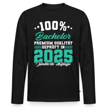 Bachelor 2025 Limitierte Auflage - Männer Premium Bio Langarmshirt - Schwarz - Vorne - Nico (187cm)