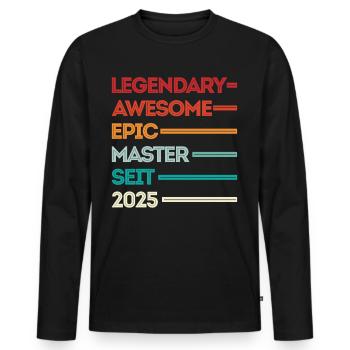 Master 2025 Abschluss Geschenk Studium Absolvent - Männer Premium Bio Langarmshirt - Schwarz - Vorne - Nico (187cm)