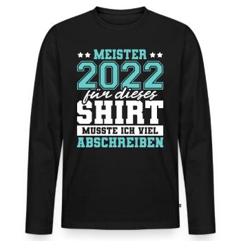 Meister 2022 Mechaniker Meistertitel Geschenk - Männer Premium Bio Langarmshirt - Schwarz - Vorne - Nico (187cm)