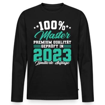 Master 2023 Abschluss Geschenk Studium Absolvent - Männer Premium Bio Langarmshirt - Schwarz - Vorne - Nico (187cm)