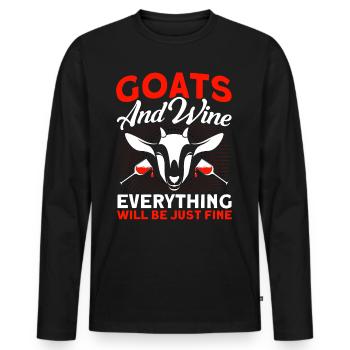 Vintage Retro Goat Breeder Goat Goat Lover - Men's Premium Organic Long Sleeve Shirt - black - Front - Nico (187cm)
