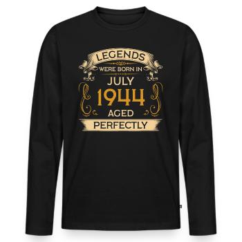 Birthday Legends were born in July 1944 - Men's Premium Organic Long Sleeve Shirt - black - Front - Nico (187cm)