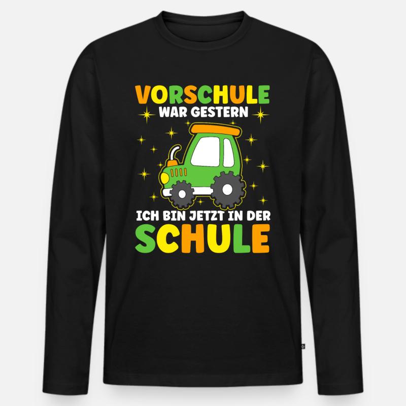 Vorschule War Gestern Schulbeginn - Männer Premium Bio Langarmshirt - Schwarz
