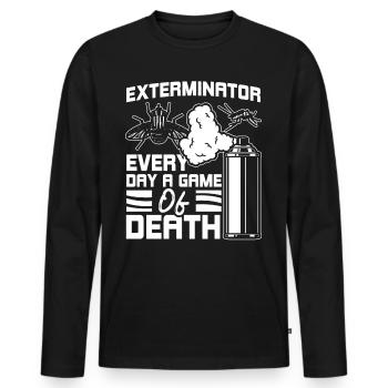 Combattants de vermine Chaque jour un jeu de mort - T-shirt manches longues Premium bio Homme - noir - Devant - Nico (187cm)