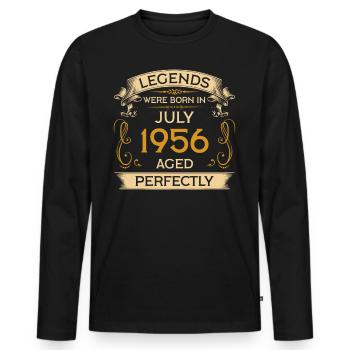 Birthday Legends were born in July 1956 - Men's Premium Organic Long Sleeve Shirt - black - Front - Nico (187cm)