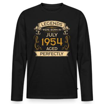Birthday Legends were born in July 1954 - Men's Premium Organic Long Sleeve Shirt - black - Front - Nico (187cm)