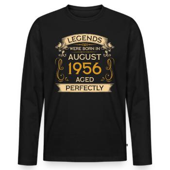 Birthday Legends Were Born In August 1956 - Men's Premium Organic Long Sleeve Shirt - black - Front - Nico (187cm)