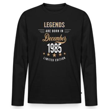 Legends werden im Dezember 1985 geboren - Männer Premium Bio Langarmshirt - Schwarz - Vorne - Nico (187cm)