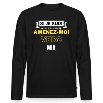 si je suis trop bourré amenez moi vers Mia - T-shirt manches longues Premium bio Homme - noir - Devant - Nico (187cm)
