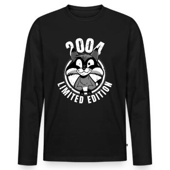 Édition limitée 2004 Crazy Raccoon Raccoon - T-shirt manches longues Premium bio Homme - noir - Devant - Nico (187cm)