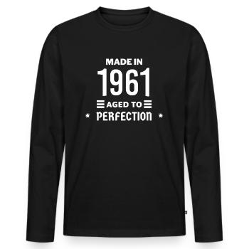 Made in aged to perfection 1961 - T-shirt manches longues Premium bio Homme - noir - Devant - Nico (187cm)