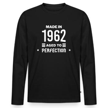 Made in aged to perfection 1962 - T-shirt manches longues Premium bio Homme - noir - Devant - Nico (187cm)