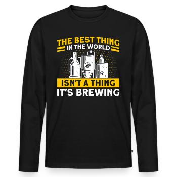 The best thing in the world Brewers - Men's Premium Organic Long Sleeve Shirt - black - Front - Nico (187cm)