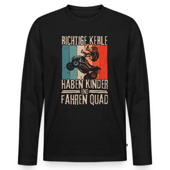 Les vrais gars ont des enfants et font des quads - T-shirt manches longues Premium bio Homme - noir - Devant - Nico (187cm)
