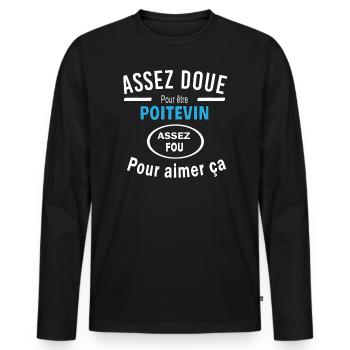 Assez doue pour etre POITEVIN - T-shirt manches longues Premium bio Homme - noir - Devant - Nico (187cm)