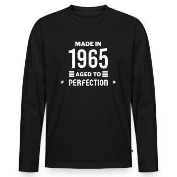 Made in aged to perfection 1965 - T-shirt manches longues Premium bio Homme - noir - Devant - Nico (187cm)