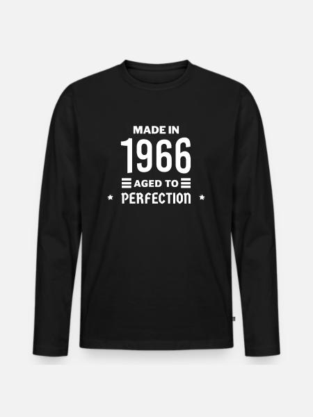 Perfekt gealtert 1966 - Männer Premium Bio Langarmshirt - Schwarz
