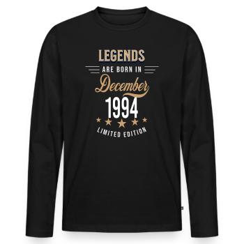 Legends werden im Dezember 1994 geboren - Männer Premium Bio Langarmshirt - Schwarz - Vorne - Nico (187cm)