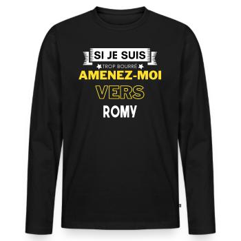 si je suis trop bourré amenez moi vers Romy - T-shirt manches longues Premium bio Homme - noir - Devant - Nico (187cm)