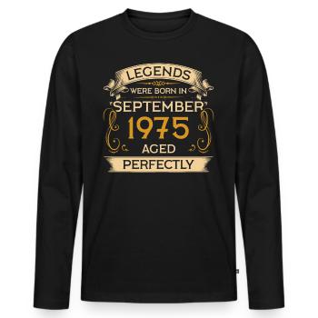 Geburtstag Legends Were Born In September 1975 - Männer Premium Bio Langarmshirt - Schwarz - Vorne - Nico (187cm)