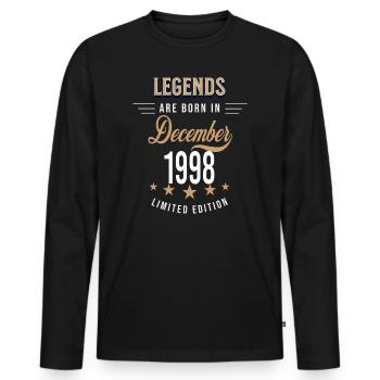 Legends werden im Dezember 1998 geboren - Männer Premium Bio Langarmshirt - Schwarz - Vorne - Nico (187cm)