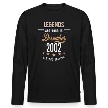 Legends are born in December 2002 - T-shirt manches longues Premium bio Homme - noir - Devant - Nico (187cm)