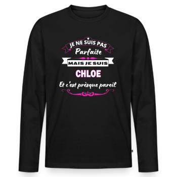 je ne suis pas Parfaite Chloe - T-shirt manches longues Premium bio Homme - noir - Devant - Nico (187cm)