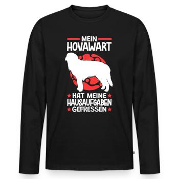 Hovawart hat meine Hausaufgaben gefressen - Männer Premium Bio Langarmshirt - Schwarz - Vorne - Nico (187cm)
