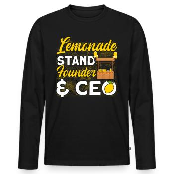 Jus de citron Jus de citron Limonade - T-shirt manches longues Premium bio Homme - noir - Devant - Nico (187cm)