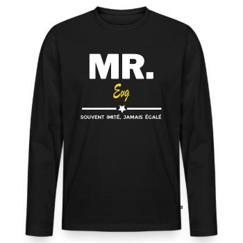 MR. souvent imité, jamais égalé Evg - T-shirt manches longues Premium bio Homme - noir - Devant - Nico (187cm)